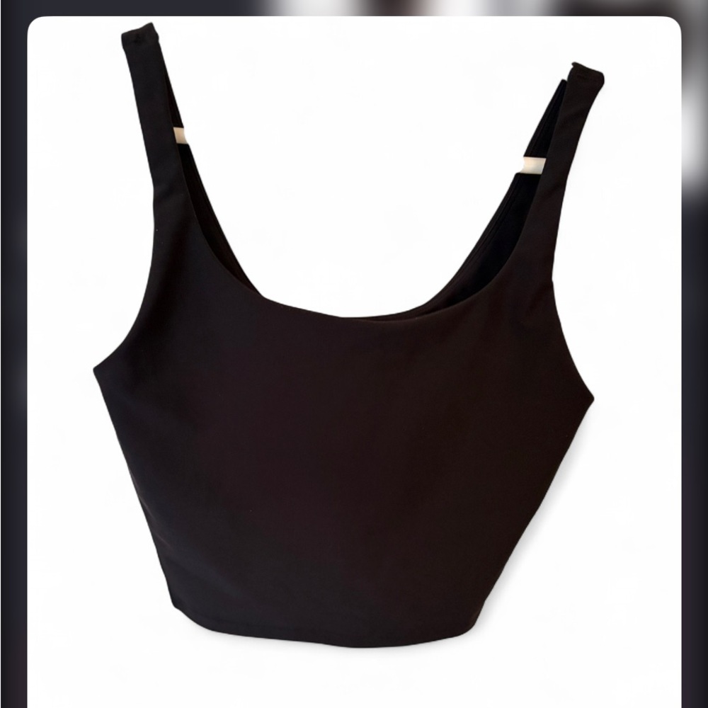 Old Navy Black Cropped Square-Neck Tank